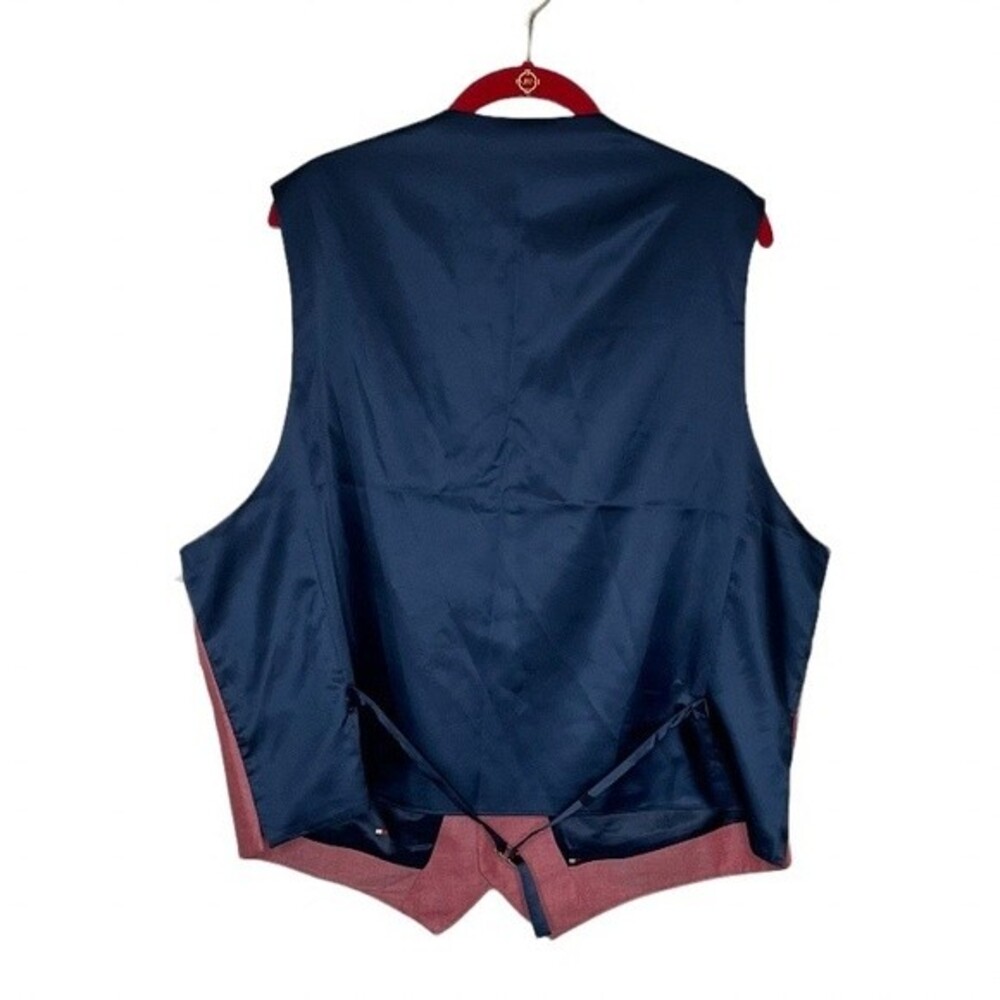 TOMMY HILFIGER Bradley Modern Fit Flex Stretch Red  Blue Vest XL NEW With Tags - Picture 2 of 9